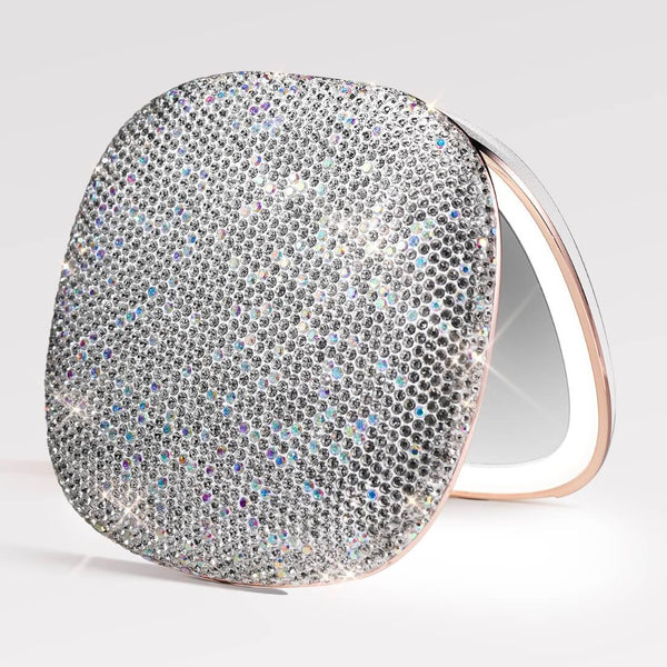 Fancii Mila 2 Luxe lighted compact mirror with diamond cut crystals, 10x