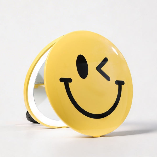 S.W.Smiley X Fancii & Co.  Lighted Charm Mirror with 1x and 10x magnification bag clip in Yellow 