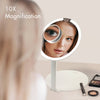 Tara suction mirror by Fancii & Co. 10x magnification White Black