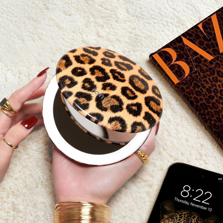 Mini Taylor LED Compact Mirror | Cheetah Chic