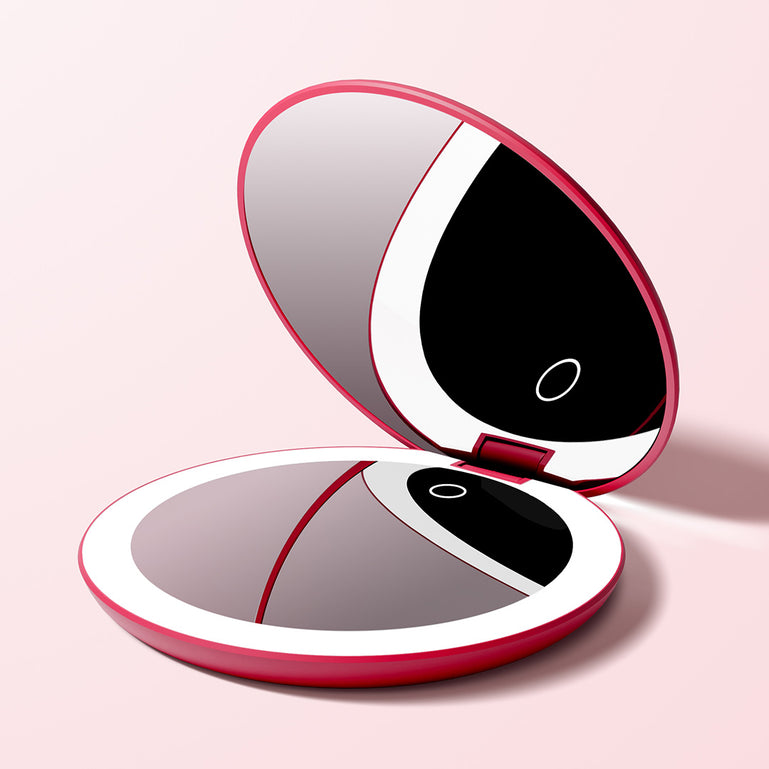 Taylor Compact Mirror by Fancii and Co with 10x magnifying mirror RED RUBY