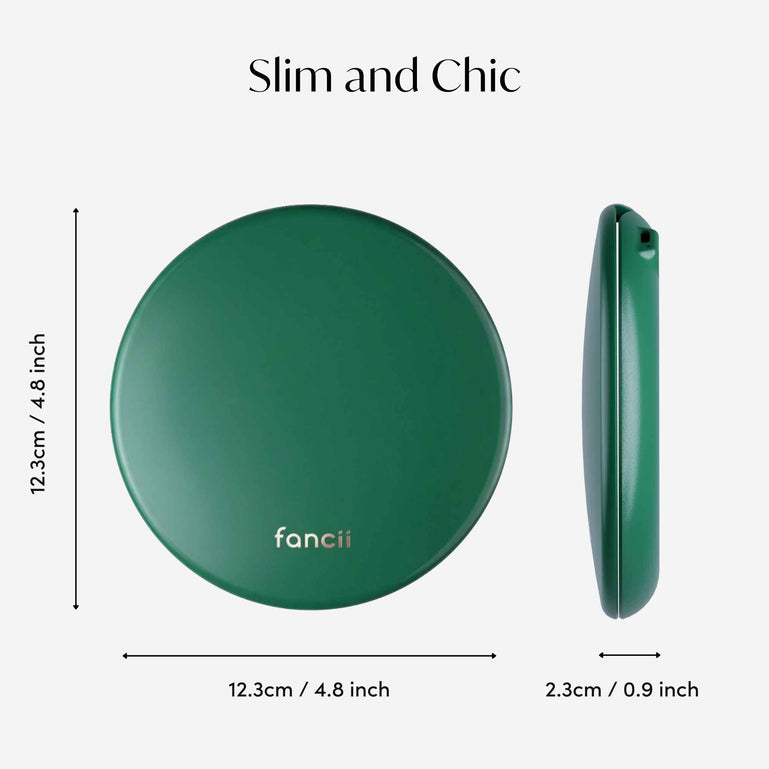 Taylor Compact Mirror by Fancii and Co with 10x magnifying mirror EMERALD ENVY