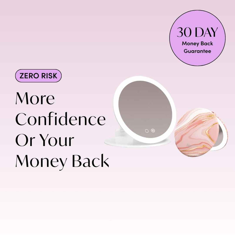 Taylor Lighted Compact and Abigail with Tara Travel Mirror by Fancii & Co. Zero Risk 30 Day Money Back Guarantee