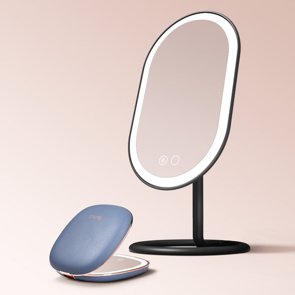 Fancii Vera LED Lighted Vanity and Compact Makeup Mirror Black Harbor Blue