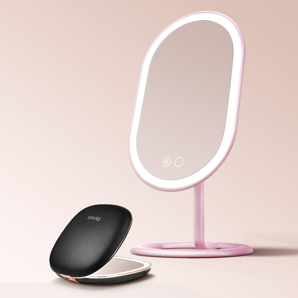 Fancii Vera LED Lighted Vanity and Compact Makeup Mirror Pink Midnight Majesty