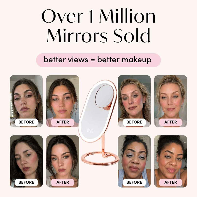 Taylor Lighted Compact and Abigail with Tara Travel Mirror by Fancii & Co. Over 1 Million Mirrors Sold. See the Difference