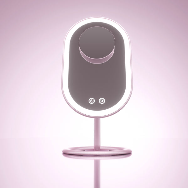 Fancii Vera LED Lighted Vanity Makeup Mirror & Lara 10X Magnifying Mirror in Pink Pink