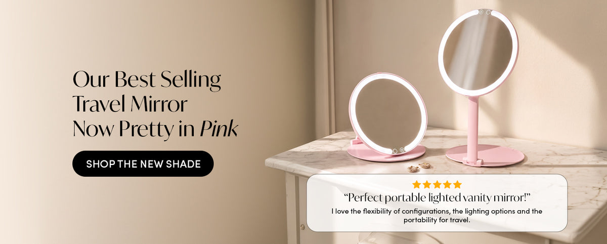 Introducing our best-selling travel mirror in the highly requested pink color!