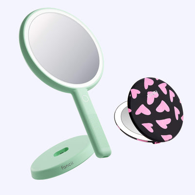 Cami mirror hand held and Taylor compact mirror by Fancii and Co_  Love Train Pistachio