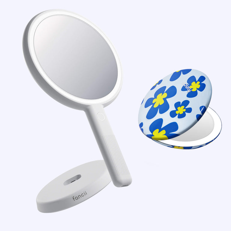 Cami mirror hand held and Taylor compact mirror by Fancii and Co_  Flower Power Marshmallow