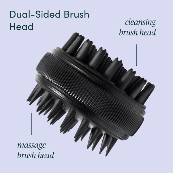 Charlotte Dual Sided Scalp Massaging Brush in Black