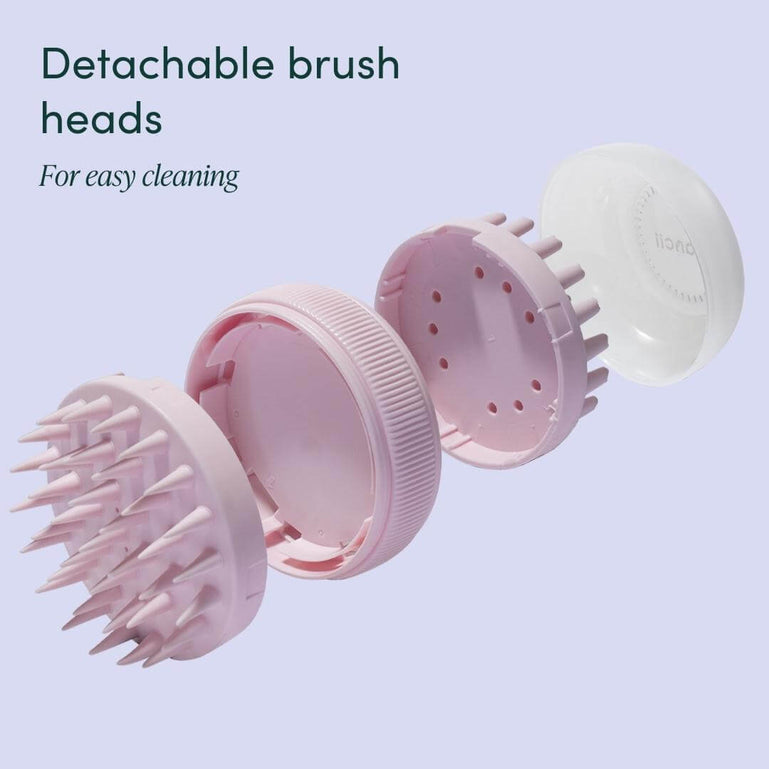 Charlotte Scalp Massaging Brush in Pink - Detachable brush heads