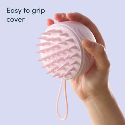 Charlotte Scalp Massaging Brush in Pink - Easy to grip cover