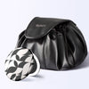 Taylor Lighted Compact and Demi Drawstring Bag by Fancii & Co. in Mello Monochrome Black