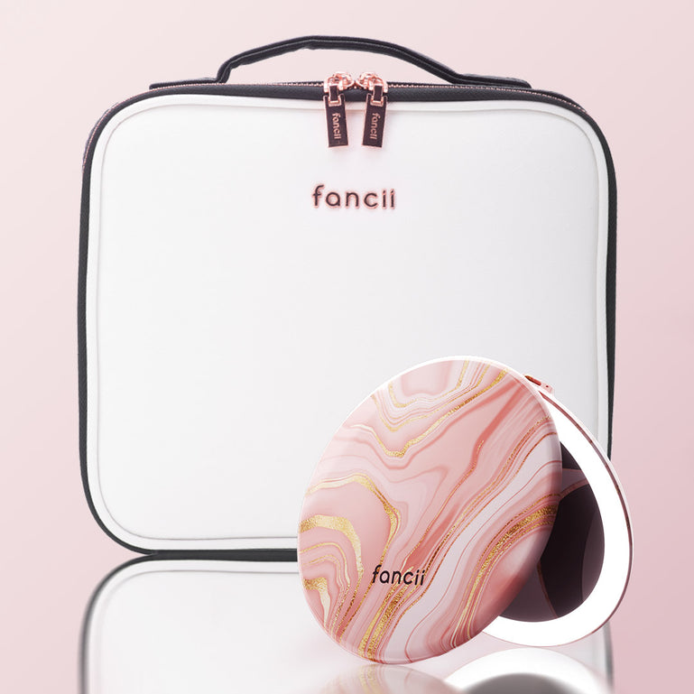 Traveling Twosome Bundle By Fancii & Co. Weekender Marble Rosé