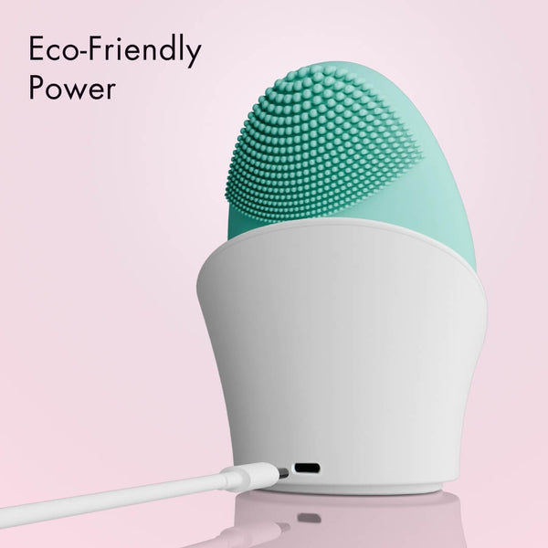 Daily essentials Isla sonic facial cleansing brush and Remi facial massager tool by Fancii and Co Eco-friendly power Aqua Pink Black Onyx