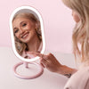 Fancii Vera lighted led vanity makeup mirror with stand Pink