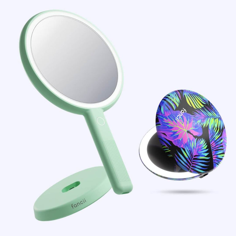 Cami mirror hand held and Taylor compact mirror by Fancii and Co_  Neon Oasis Pistachio