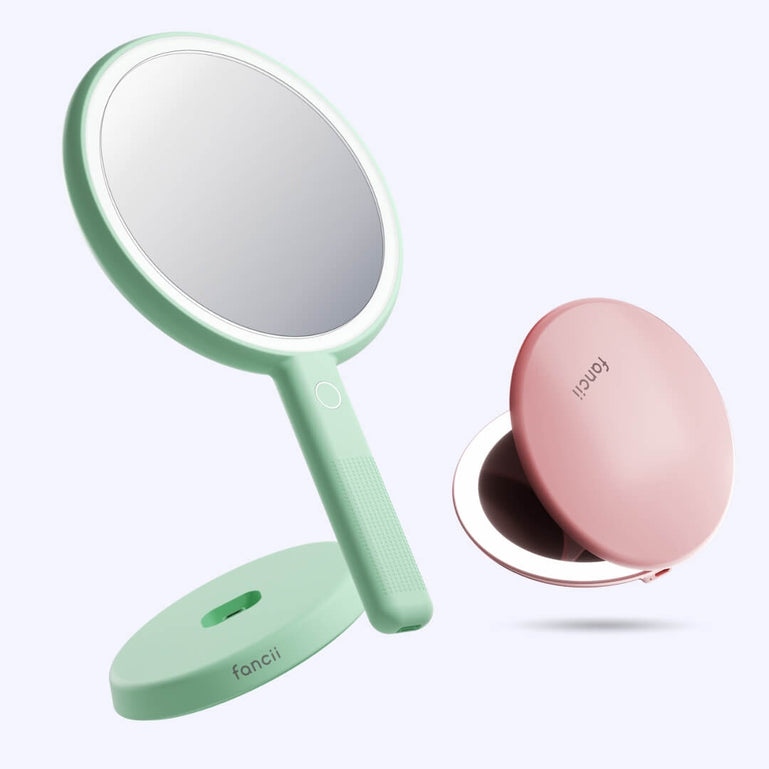 Cami mirror hand held and Taylor compact mirror by Fancii and Co_  Sugar Plum Pistachio 