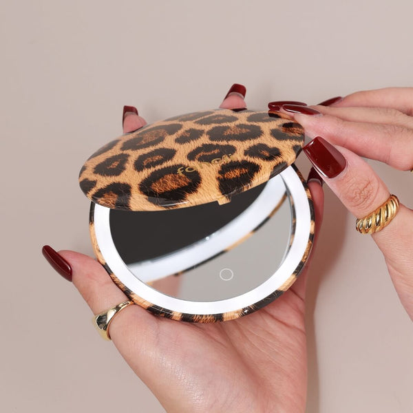 Mini Taylor LED Compact Mirror | Cheetah Chic