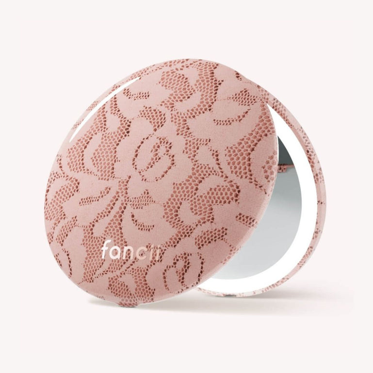 Mini Taylor Lighted Led Compact with 1x and 10x Magnification by Fancii & Co. in Mocha Lace