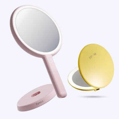 Cami mirror hand held and Taylor compact mirror by Fancii and Co_  Marigold Strawberry Cream