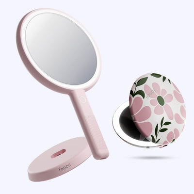 Cami mirror hand held and Taylor compact mirror by Fancii and Co_  Blush Blooms Strawberry Cream