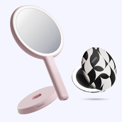 Cami mirror hand held and Taylor compact mirror by Fancii and Co_  Mello Monochrome Strawberry Cream