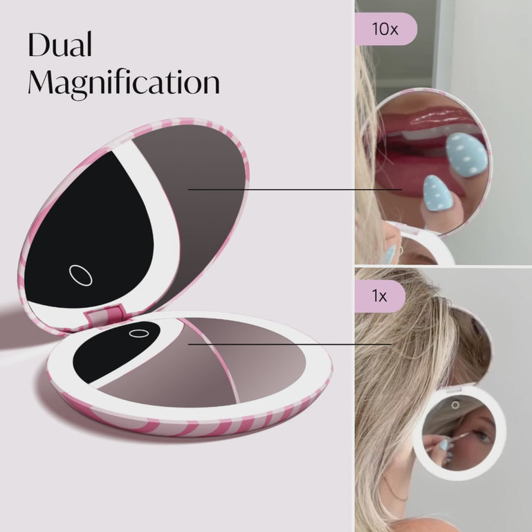 Taylor LED Compact Mirror | Blush Zebra