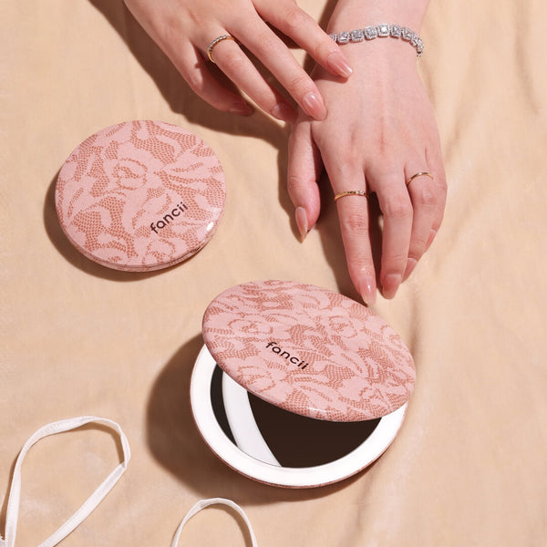 Taylor Compact Mirror by Fancii and Co with rechargeable power MOCHA LACE