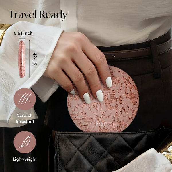 Taylor Compact Mirror by Fancii and Co with rechargeable power MOCHA LACE