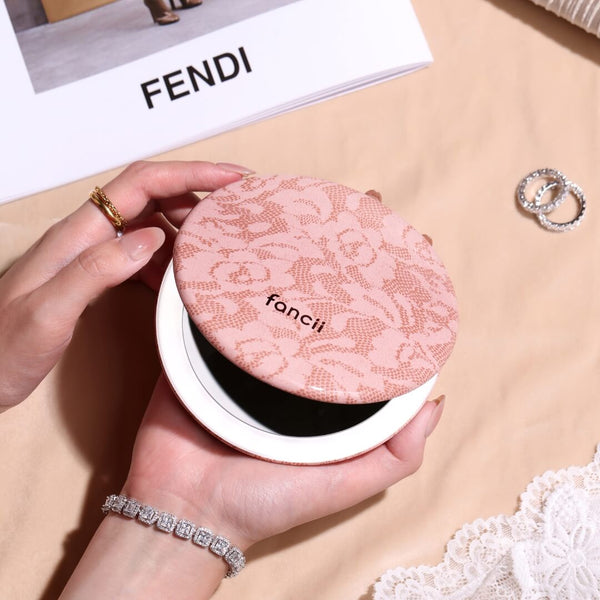 Taylor Compact Mirror by Fancii and Co with rechargeable power MOCHA LACE