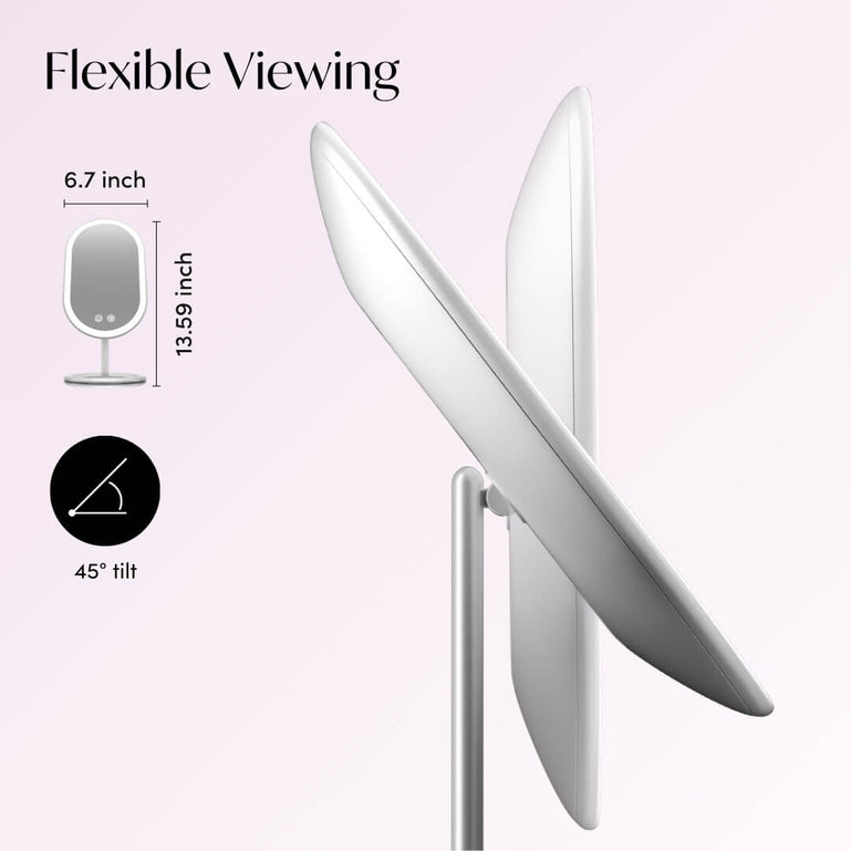 Fancii Vera lighted led vanity makeup mirror with stand White