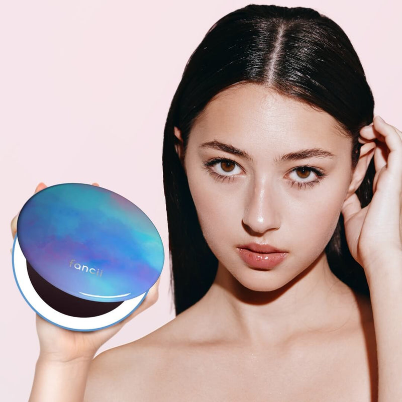 Taylor Compact Mirror by Fancii and Co with 10x magnifying mirror LAVENDER LAGOON