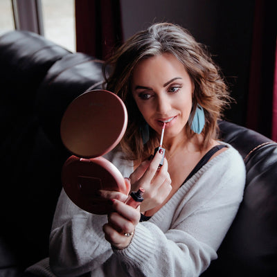 Lumi compact with 1X/10X magnifying mirrors by Fancii and Co Rose Gold