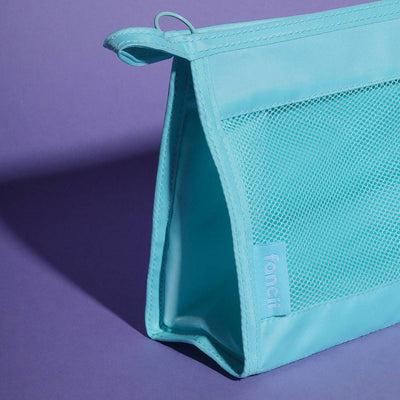Fancii Cloe mesh toiletry makeup organizer bag Aqua