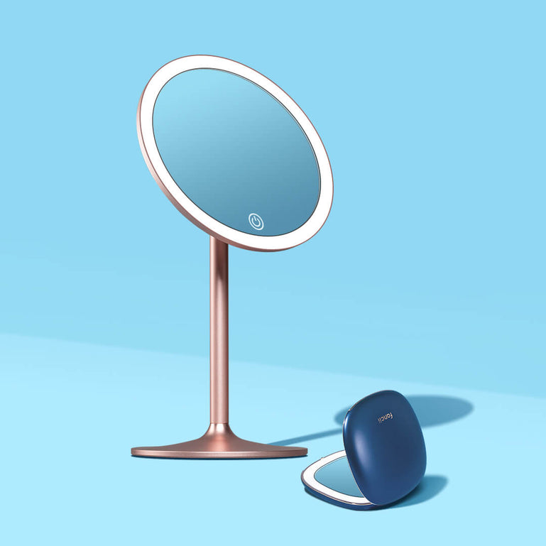 Nala + Mila lighted makeup mirrors for travel by Fancii and Co_ Indigo Magic