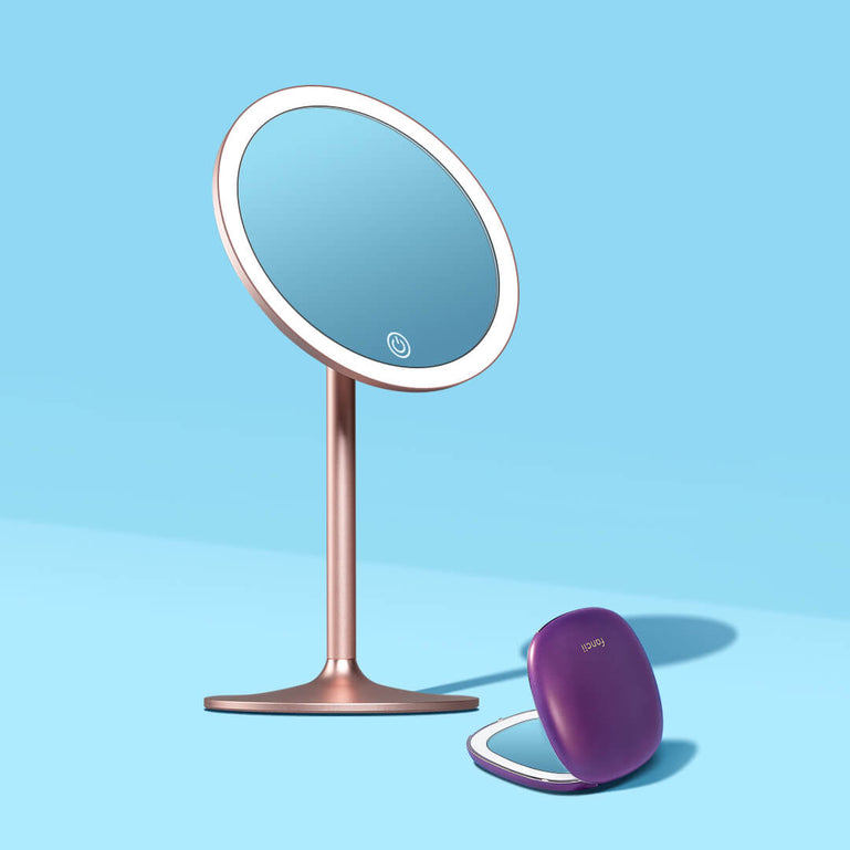 Nala + Mila lighted makeup mirrors for travel by Fancii and Co_ Berry Crush