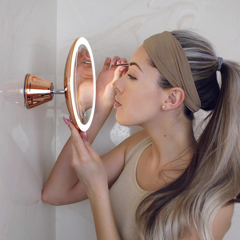 Fancii Lana 10x magnifying mirror with lights in Rose Gold