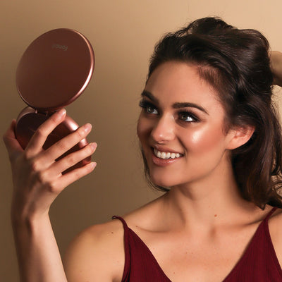 Lumi compact with 1X/10X magnifying mirrors by Fancii and Co Rose Gold