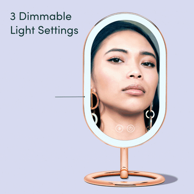 Fancii Vera vanity makeup mirror with led lights and stand Rose Gold