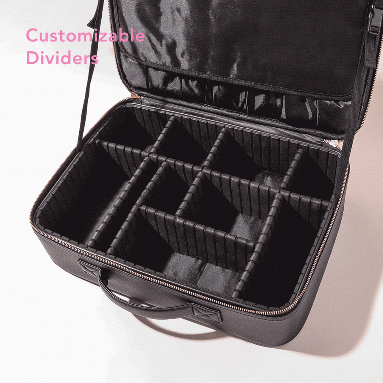 First Class Glow_Cami lighted handheld and Madison Globetrotter makeup case by Fancii and Co with customizable dividers All