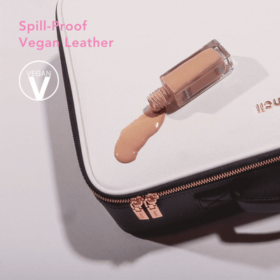 First Class Glow_Cami lighted handheld and Madison Globetrotter makeup case by Fancii and Co with spill-proof vegan leather All