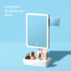 Gala large tabletop vanity mirror with LED lights by Fancii and Co  with a cosmetic organizing base
