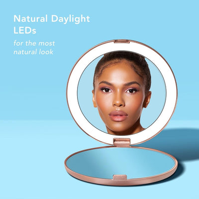 Daylight LED Lumi compact with 1X/10X magnifying mirrors by Fancii and Co All