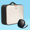 Madison makeup case for travel and Mila lighted compact mirror by Fancii and Co in Globetrotter Black