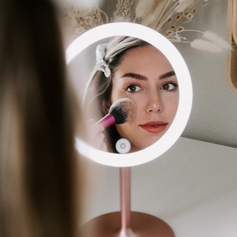 Nala + Mila lighted makeup mirrors for travel by Fancii and Co_ 1X and 10X magnification All