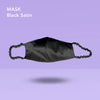 Satin Reusable Face Mask by Fancii and Co in Black Satin
