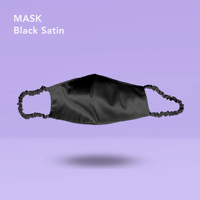 Satin Reusable Face Mask by Fancii and Co in Black Satin