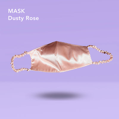 Satin Reusable Face Mask by Fancii and Co in Dusty Rose